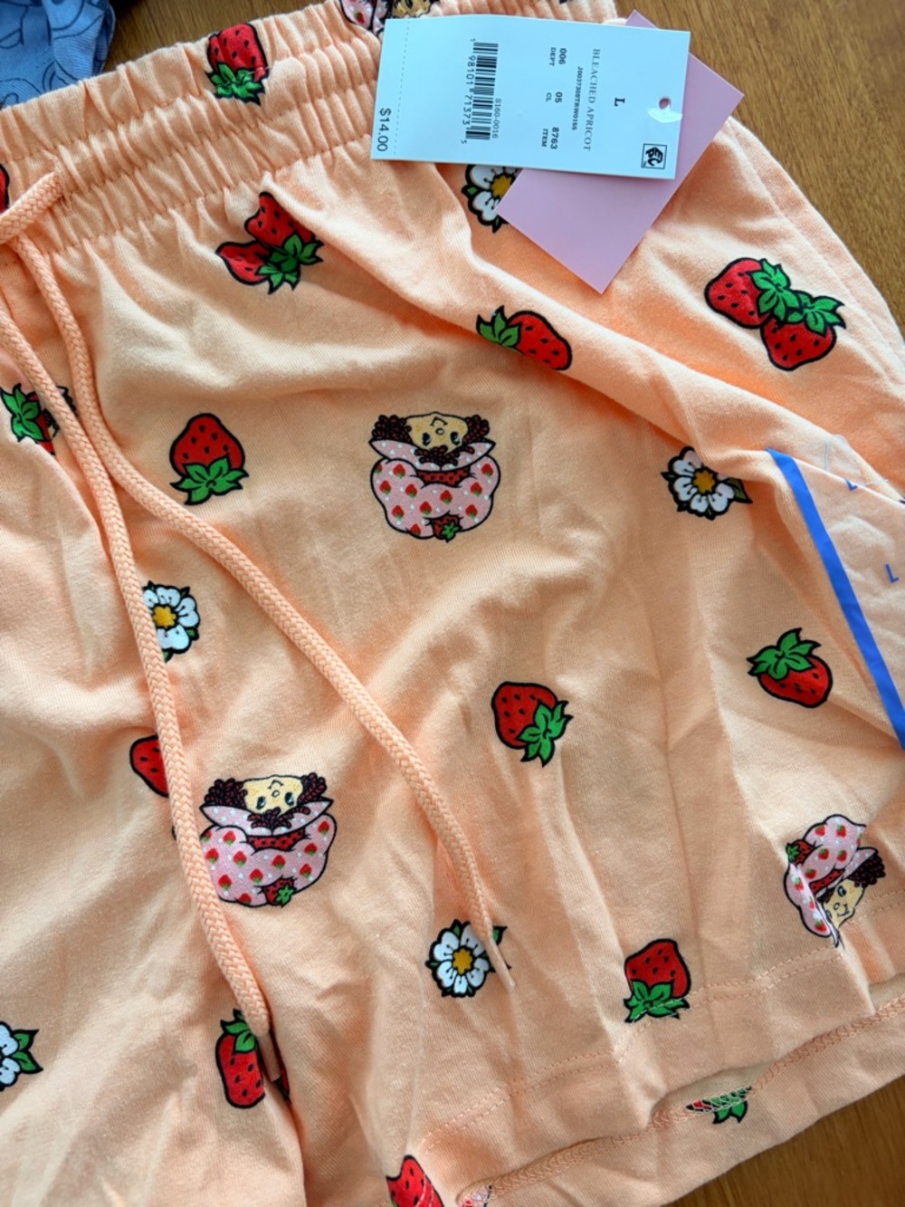 Peach Strawberry Print Pajama Shorts - Women Intimates & Sleepwear
